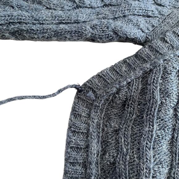 Elephantito Baby Blue Cable Knit Rabbit Hair Wrap Sweater size 3 months - Picture 6 of 9